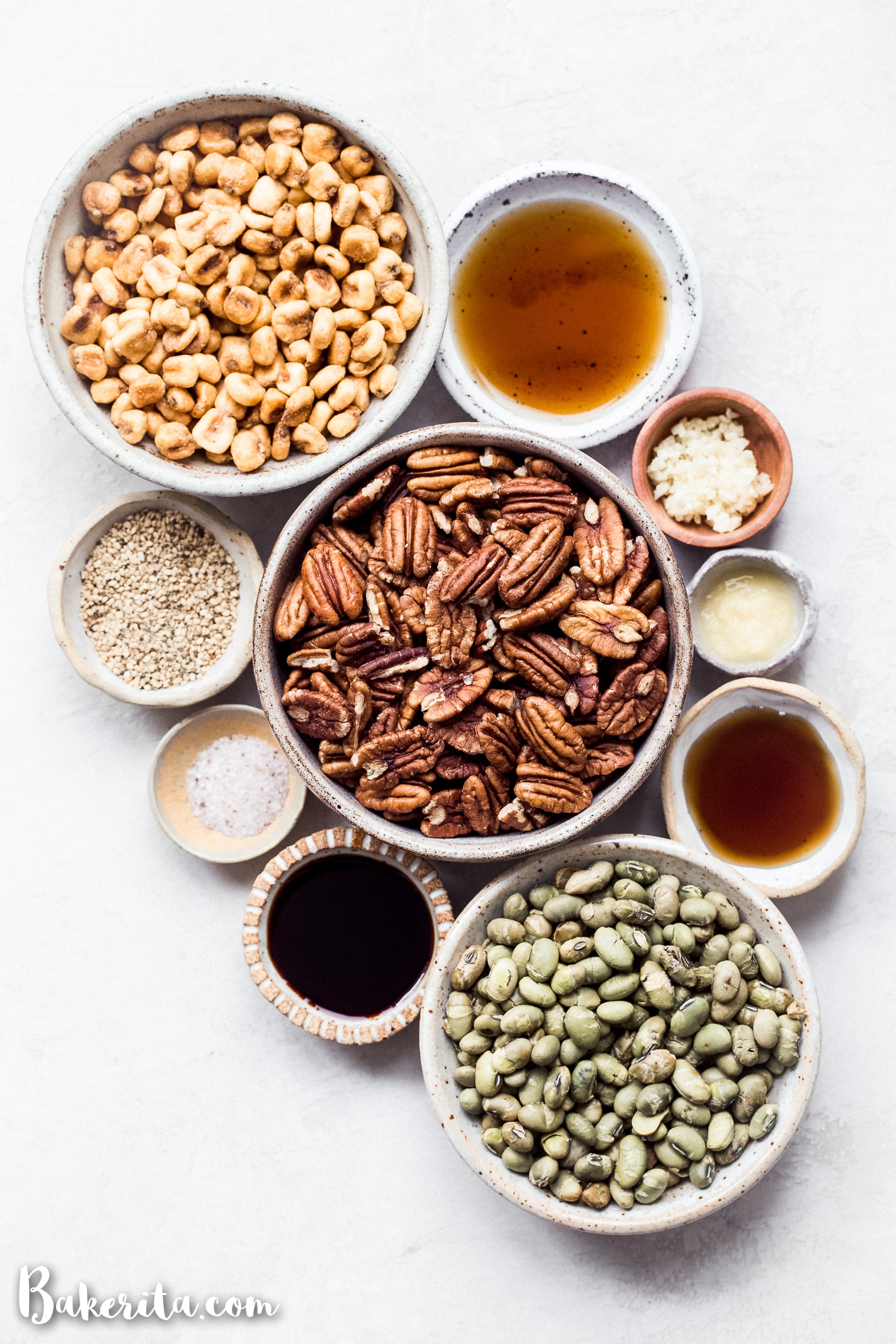 This Sesame Tamari Pecan Snack Mix is a deliciously crunchy snack that's bursting with sweet, savory, and umami flavors. It's gluten-free and vegan!